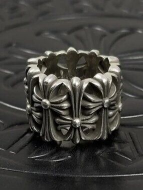 Chrome Hearts Cemetery Cross Silver Ring Size 9.25 US 925 Silver